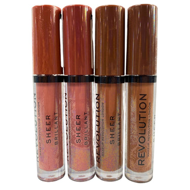 Revolution Sheer 0.1OZ Lip Gloss Assorted Mix